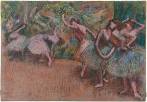 芭蕾舞场面，约1907年。 作者 Edgar Degas
