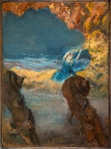 蓝舞者和低音提琴。 1891. 木版油 作者 埃德加·德加