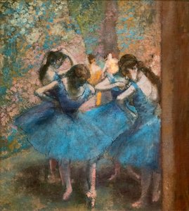 蓝衣舞者。大约在1893-96年。布面油画。 作者 Edgar Degas