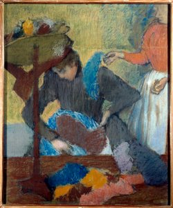 Chez la modist 粉彩画 埃德加-德加（1834-1917） 1898年 太阳 0,91x0,75米 巴黎，奥赛博物馆 作者 埃德加·德加