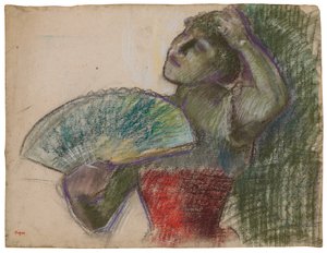 带风扇的舞者； Danseuse al“ eventail，约1894年 作者 埃德加·德加