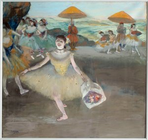 舞者与舞台上的花束问候 埃德加·德加 (1834-1917) 的画作。 1878. Sun 0,72x0,77 m 巴黎奥赛博物馆 作者 埃德加·德加