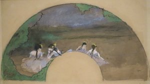 埃德加-德加的作品《扇子--舞台上的舞者》，诺顿西蒙博物馆 作者 埃德加·德加