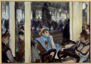 咖啡馆露台上的妇女 埃德加·德加（Edgar Degas，1834-1917 年）1877 年的蜡笔画。 0,54x0,71 m 巴黎，奥赛博物馆 - 咖啡馆露台上的女性。 Edgar Degas (1834-1917) 1877 年的粉彩画。0.54 x 0.71 m。 巴黎奥赛博物馆 作者 埃德加·德加