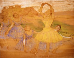 一群舞者，1895-1897年 作者 Edgar Degas