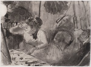 亲密关系c。 1877-80（黑色单色） 作者 埃德加·德加
