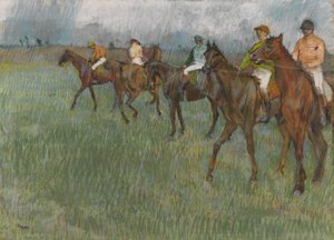 雨中的骑师，约 1886 年（纸上粉彩画） 作者 埃德加·德加