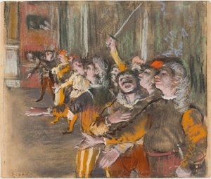 Les Choristes合唱团歌手，1877年。 作者 埃德加·德加
