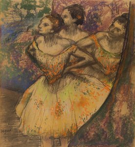 《三个舞者》，c.1896-1905（纸上粉彩） 作者 埃德加·德加