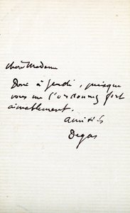 艺术家给Berthe Morisot的信（1841-95） 作者 埃德加·德加