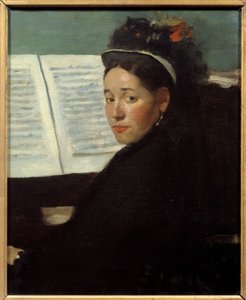 迪豪小姐 (1843-1935) 音乐会专栏的钢琴家，在钢琴上 埃德加·德加 (1834-1917) 作画，1869 年 0,45x0,32 m 巴黎，奥赛博物馆 作者 埃德加·德加