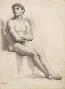 坐着的人，裸体研究，1858年