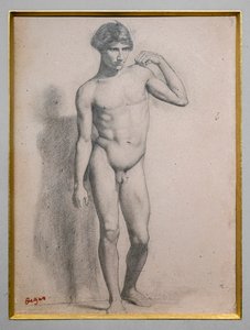 Man standing up. Around 1856-1858. Graphite on paper. 作者 埃德加·德加