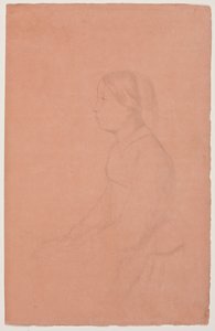 Marguerite de Gas，185354（珊瑚编织纸上的石墨铅笔） 作者 埃德加·德加