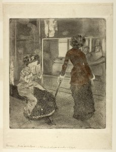 卢浮宫的玛丽·卡萨特（Mary Cassatt）：伊特鲁里亚美术馆，1879-80年 作者 埃德加·德加