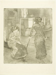 卢浮宫的玛丽·卡萨特（Mary Cassatt）：伊特鲁里亚美术馆，1879年？-80 作者 埃德加·德加