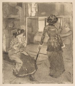 卢浮宫的玛丽·卡萨特（Mary Cassatt）：伊特鲁里亚美术馆，1879-80年。 作者 埃德加·德加