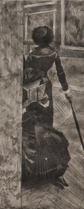 卢浮宫的玛丽·卡萨特（Mary Cassatt）：绘画画廊，1879-1880年。 作者 埃德加·德加