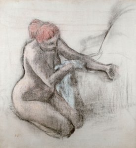浴后晒干自己的裸体女人，约1898年