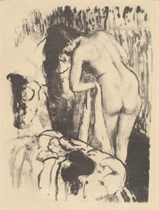 裸体女人站立，干燥自己（女性nout debout，a sa toilette），c.1890