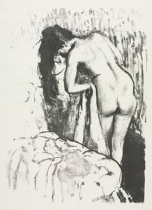 站着擦干身体的裸女 作者 埃德加·德加