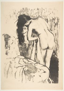 裸体女人站立，晾干，1891-92年。