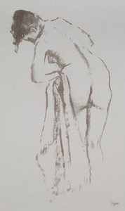 裸女用毛巾，站立，1891-192年。