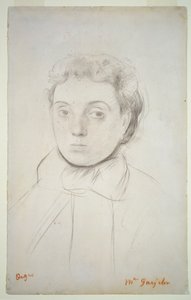 约瑟芬·高耶林 (Joséphine Gaujelin) 肖像，1867 年之前（纸上粉笔） 作者 埃德加·德加