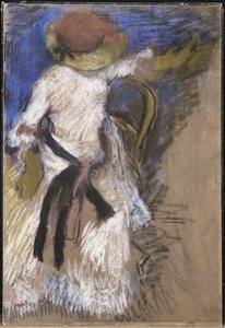 穿着白色连衣裙的坐着的女人，约1888-92年 作者 埃德加·德加