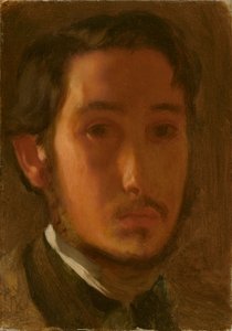 带白领的自画像，约1857年。 作者 埃德加·德加