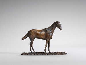 一辆野马的研究，原始蜡像1860年代，1921年铸造。 作者 埃德加·德加