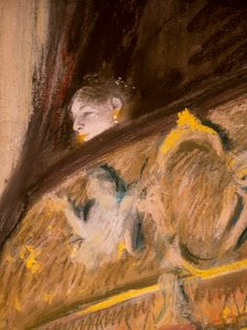 研究剧院的小屋（细节）。 1880. 画布上的纸板马鲁夫粉彩和油彩。 作者 埃德加·德加