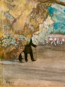 The Curtain (detail). Around 1881. Pastel on charcoal and monotype, mounts on cardboard. 作者 埃德加·德加