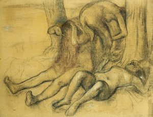 一棵树下的三个沐浴者；一棵树下的三个沐浴者，约1894年 作者 埃德加·德加