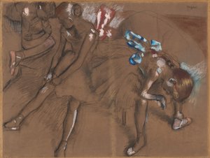 三个舞者在休息，约1880年。 作者 埃德加·德加