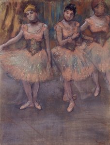 练习前的三个舞者，约1880年 作者 Edgar Degas