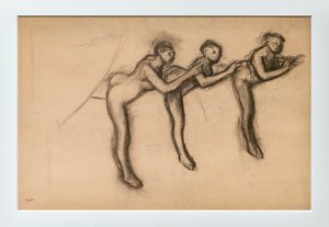三位裸体舞者的阿拉伯式舞姿。大约在1892-1895年。炭笔在纸上粘在纸板上。 作者 埃德加·德加