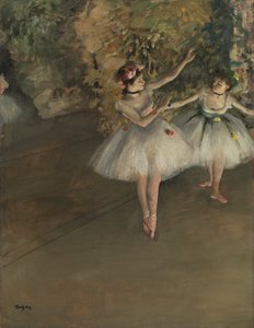 舞台上的两个舞者，c.1874 作者 Edgar Degas