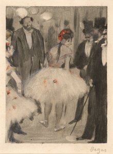 维吉妮被人欣赏，卡瓦坎蒂侯爵在一旁观看，约1876-1877年。 作者 埃德加·德加