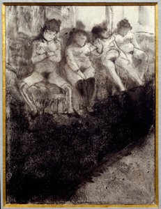 等待第二版。有妓女在妓院里等待顾客。埃德加·德加斯（Edgar Degas）绘画 作者 埃德加·德加