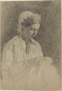 妇女刺绣，18551860。 作者 埃德加·德加