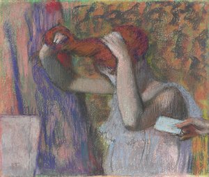 女人造型她的头发，这封信；梳理头发的女人信1888-1892年 作者 埃德加·德加