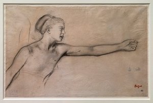 Young Spartan girl (study for “Little Spartan girls provoking boys”). Around 1860-1862. Black pencil, graphite, blends on tracing paper. 作者 埃德加·德加