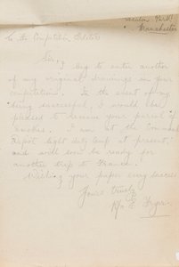 1917年给报纸竞赛编辑的信 作者 埃德加·弗莱尔