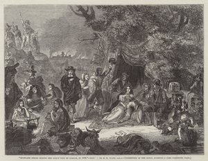 1666年在伦敦大火期间的Highgate Fields 作者 埃德加·梅尔维尔·沃德