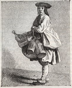 灯笼商人--Pepetit metier de Paris（取自下层人民的研究，或巴黎的呼声）--Edme Bouchardon（1698-1762）的版画。 作者 埃德梅·布查顿