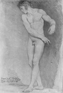 裸体向左俯视，1755年