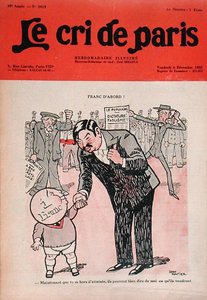 法郎第一"，皮埃尔-拉瓦尔（1883-1945 年）与小法郎，《Le Cri de Paris》杂志漫画作品 作者 爱德蒙 (1861 1943) 挂毯