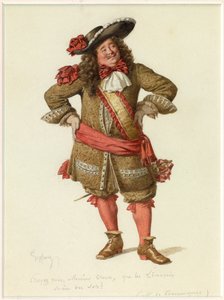 Pourceaugnac 先生肖像，约 1870 年（水彩画）