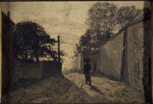 蒙马特圣文森特街，约 1865 年（布面油画） 作者 埃德蒙·查尔斯·尹（Edmond Charles Yon）